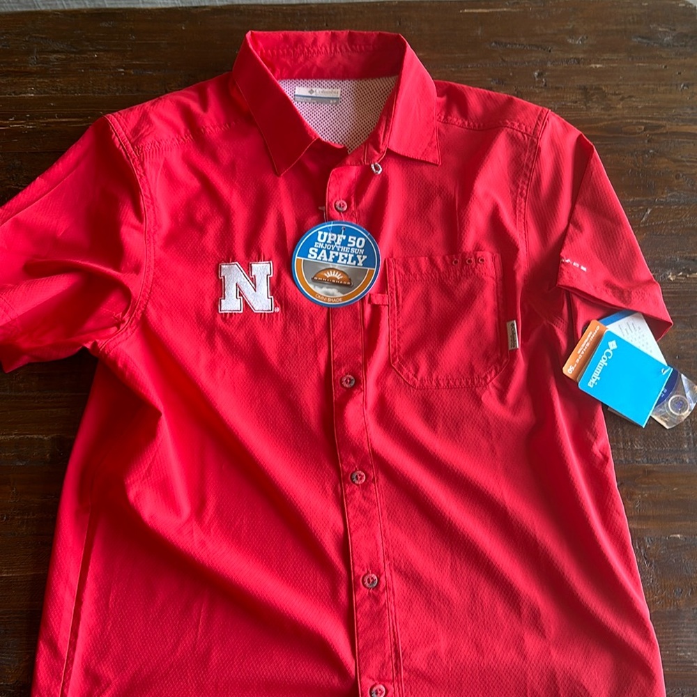 Nebraska Huskers fishing shirt.